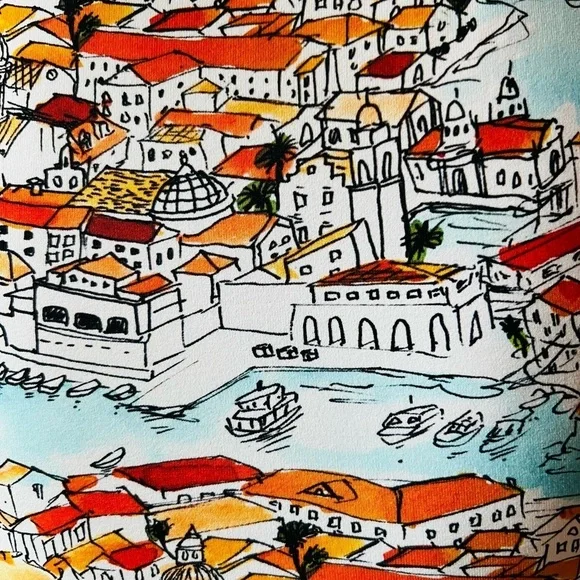 ESTIVO Colorful Printed Women's Swim Top with front tie Size Small - Picture 9 of 9